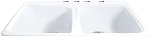 Miseno MCI45-4TM-20 33" Double Basin Drop In Cast Iron Kitchen Sink