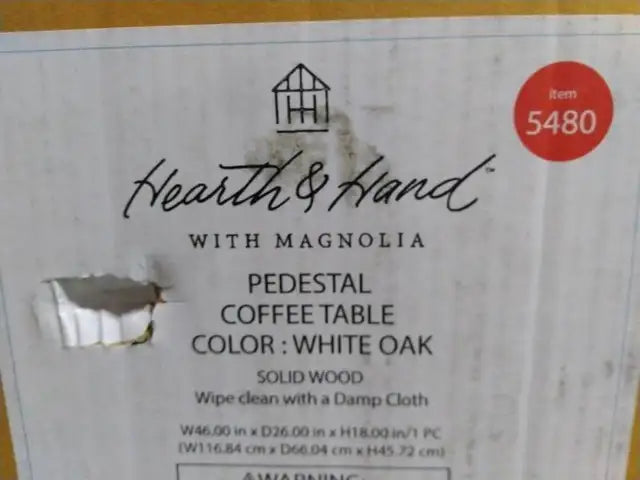 OPEN BOX SALE!  Pedestal Wood Coffee Table - Natural - Hearth & Hand with Magnolia