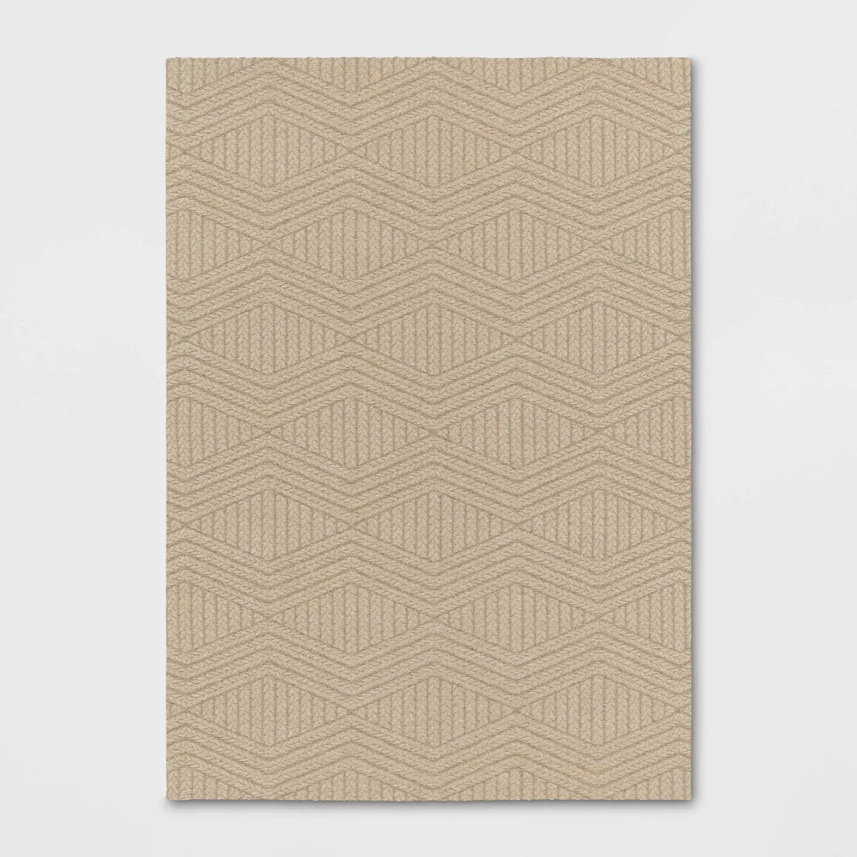 5'x7' Braided Diamonds Outdoor Rug, Tan - Threshold