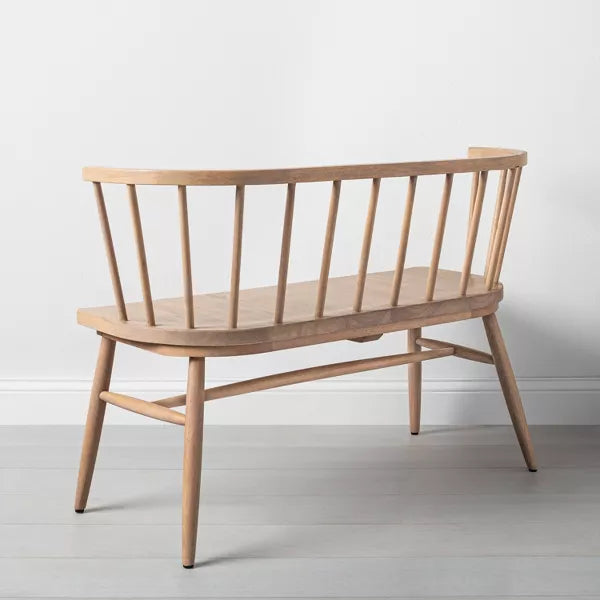 Shaker Wooden Dining Bench with Curved Back - Natural - Hearth & Hand with Magnolia