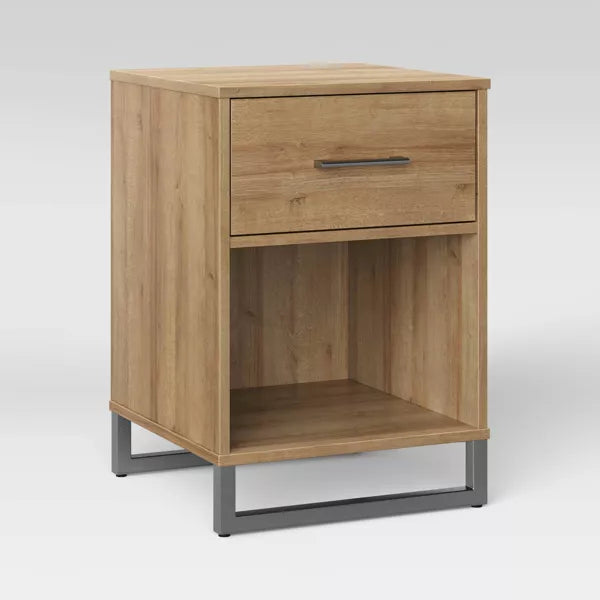 Mixed Material Nightstand Natural - Room Essentials