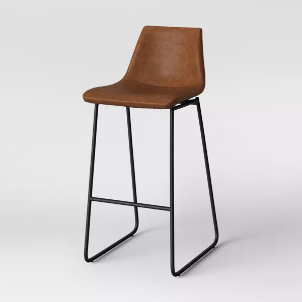 Bowden Faux Leather Counter Height Barstool Caramel - Threshold