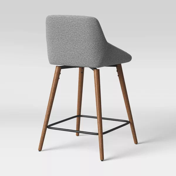 Timo Swivel Counter Height Barstool with Wood Base - Gray - Threshold