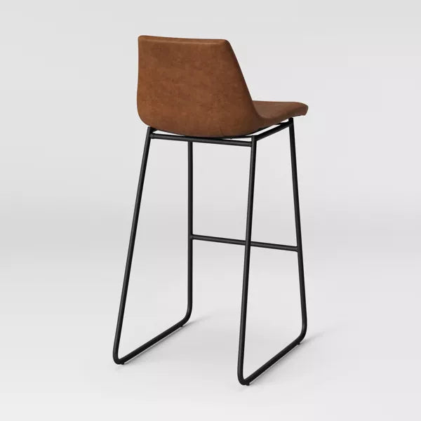 Bowden Faux Leather Counter Height Barstool Caramel - Threshold