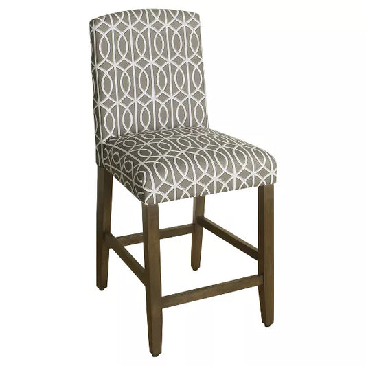 24" Curved Top Counter Height Barstool Safari Taupe - HomePop