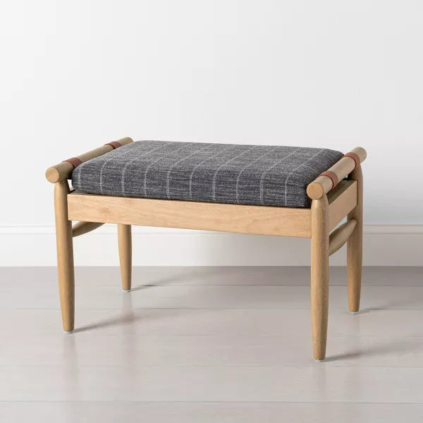 OPEN BOX SALE! Upholstered Natural Wood Ottoman - Hearth & Hand™ with Magnolia