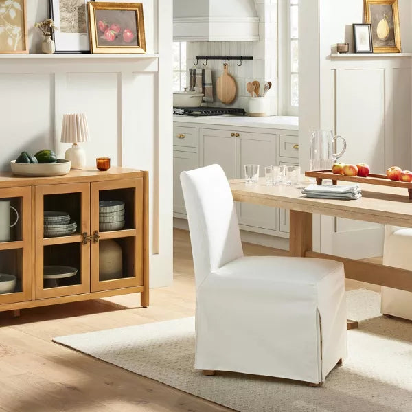 Canvas Slipcover Armless Dining Chair - Cream - Hearth & Hand with Magnolia