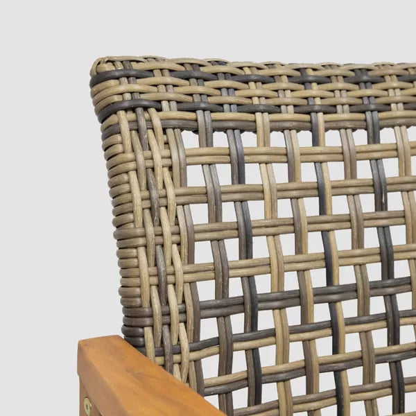 Hampton 2pk Acacia Wood & Wicker Dining Chairs - Natural/Gray - Christopher Knight Home