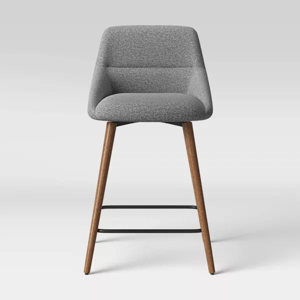 Timo Swivel Counter Height Barstool with Wood Base - Gray - Threshold