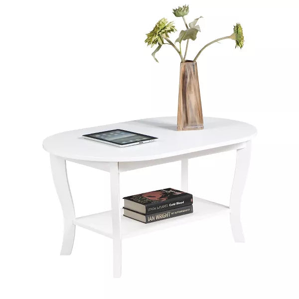 American Heritage Oval Coffee Table with Shelf - Breighton Home
