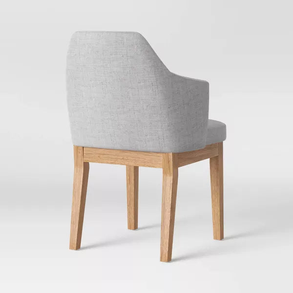 Kinston Curved Back Upholstered Dining Chair, Light Gray