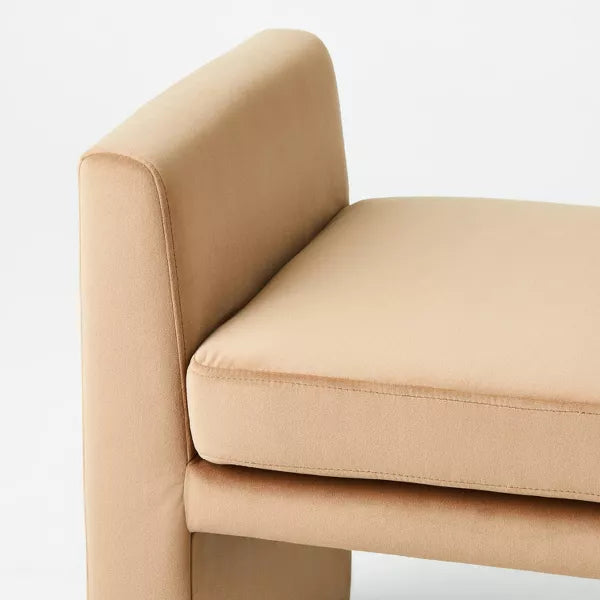 Vernon Ottoman, Cream Faux Shearling - Threshold designed with Studio McGee