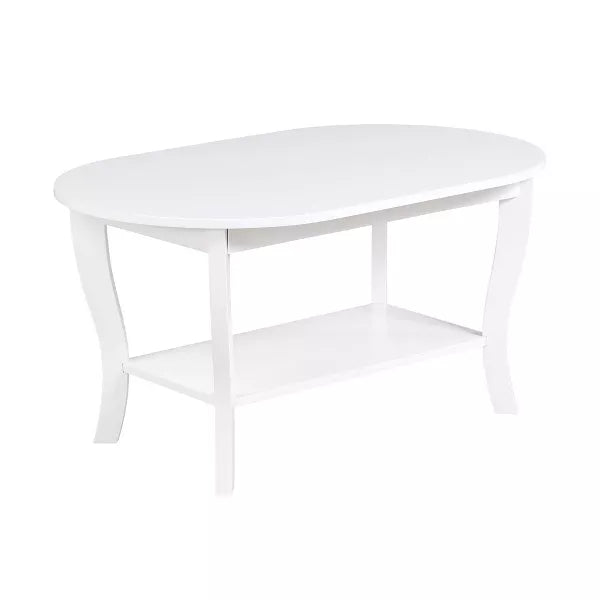 American Heritage Oval Coffee Table with Shelf - Breighton Home