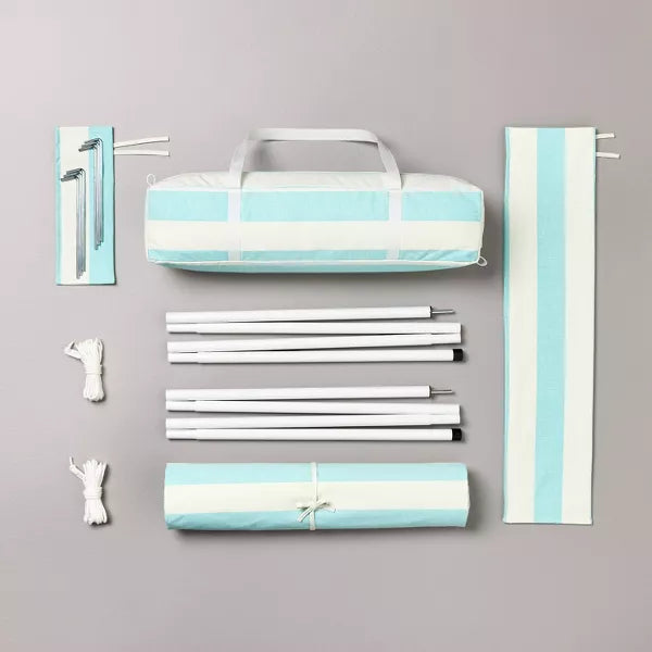 Bold Stripe Sun Shade Light Blue/Cream/Green - Hearth & Hand with Magnolia