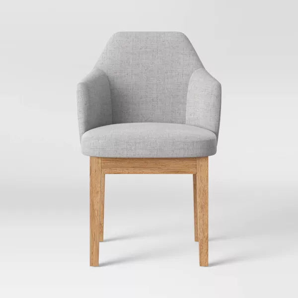 Kinston Curved Back Upholstered Dining Chair, Light Gray