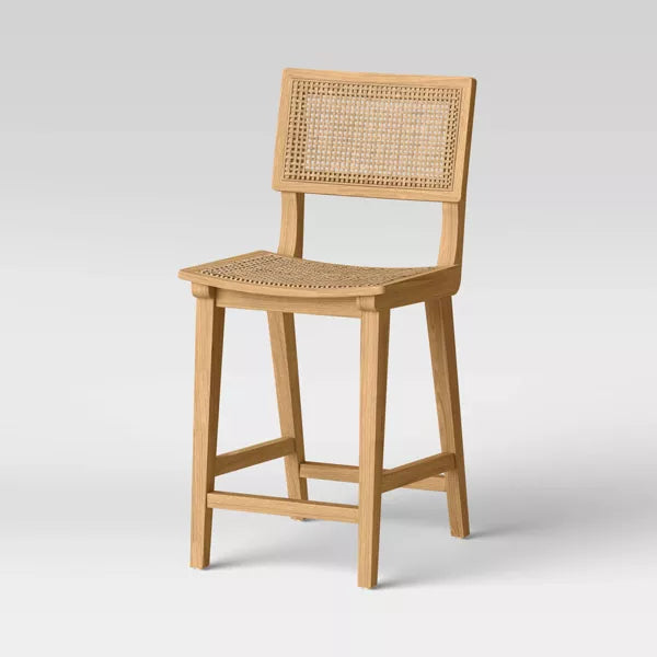 Tormod Backed Cane Counter Height Barstool - Natural - Threshold