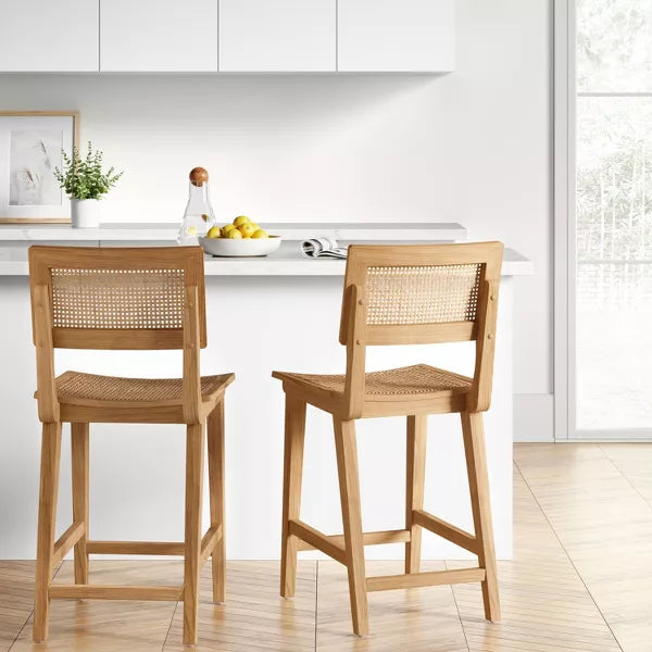 Tormod Backed Cane Counter Height Barstool - Natural - Threshold
