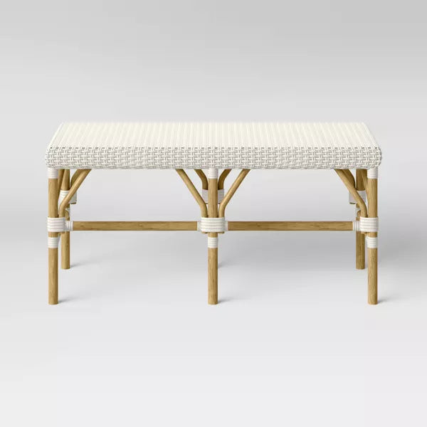 Perry Rattan Woven Bench Cream - Threshold