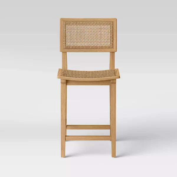 Tormod Backed Cane Counter Height Barstool - Natural - Threshold