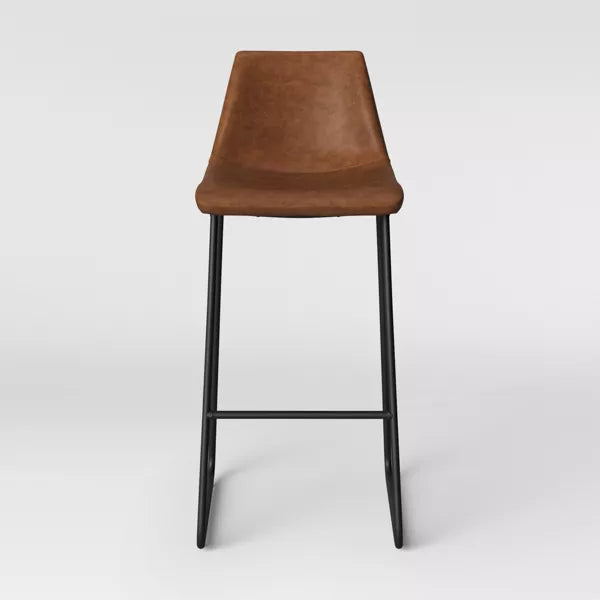 Bowden Faux Leather Counter Height Barstool Caramel - Threshold