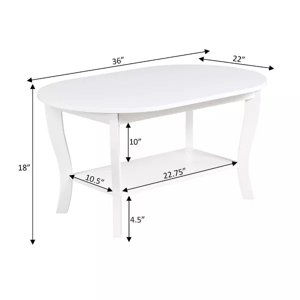 American Heritage Oval Coffee Table with Shelf - Breighton Home