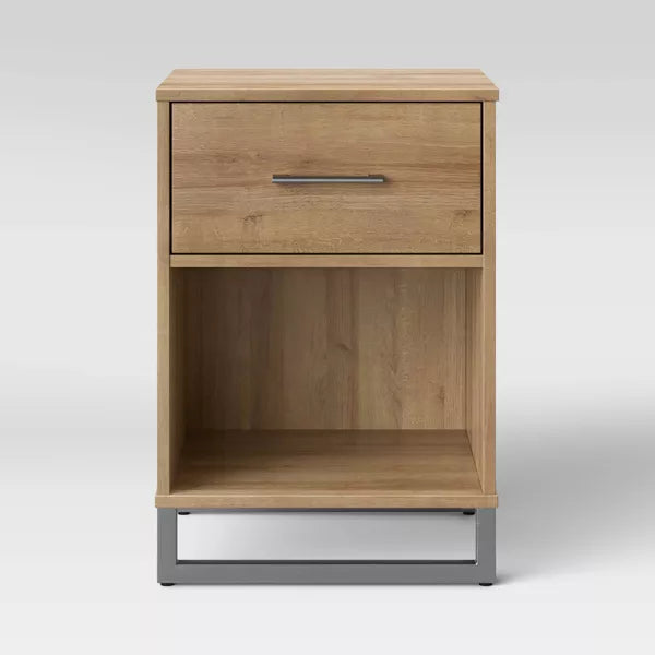 Mixed Material Nightstand Natural - Room Essentials