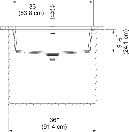 Franke MAG11031-CHA Maris 33" Undermount Single Basin Granite Kitchen Sink