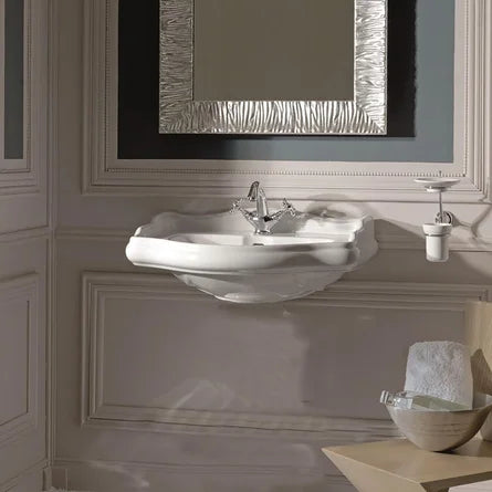 WS Bath Collections 21-3/4" Ceramic Pedestal Bathroom Sink with One Faucet Hole - Includes Overflow