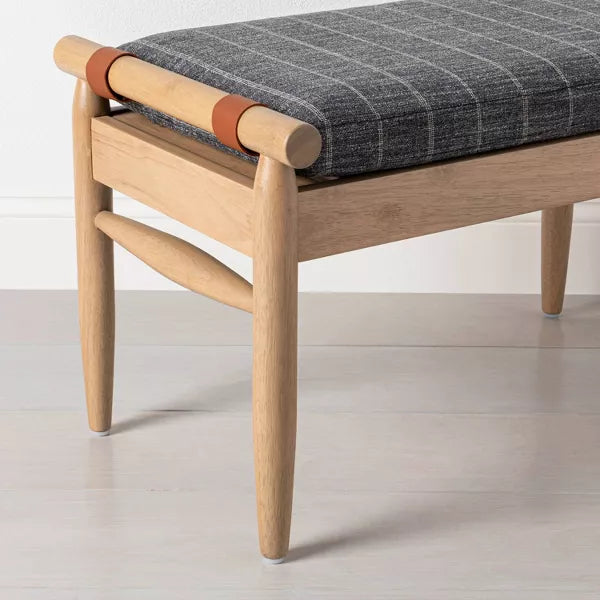 OPEN BOX SALE! Upholstered Natural Wood Ottoman - Hearth & Hand™ with Magnolia