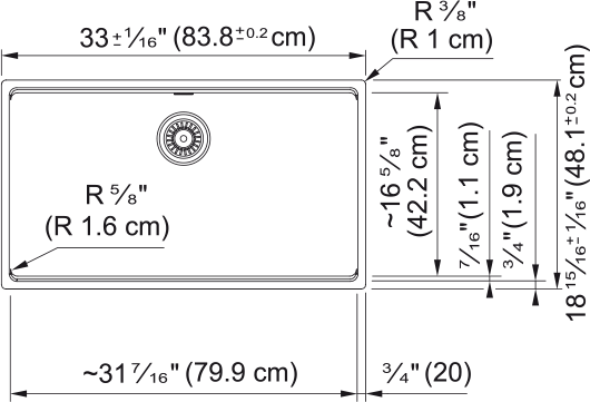 Franke MAG11031-CHA Maris 33" Undermount Single Basin Granite Kitchen Sink
