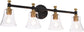 Hanaloa Wall Sconces, Traditional Light Sconce, Wall Light with Glass Shade for Bedroom Bathroom Living Room & Hallway Vanity Lighting Fixture Brass and Black Finish