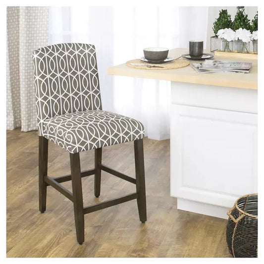 24" Curved Top Counter Height Barstool Safari Taupe - HomePop