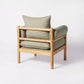 Arbon Wood Dowel Accent Chair with Cushion Arms Light Gray Linen - Threshold designed with Studio McGee